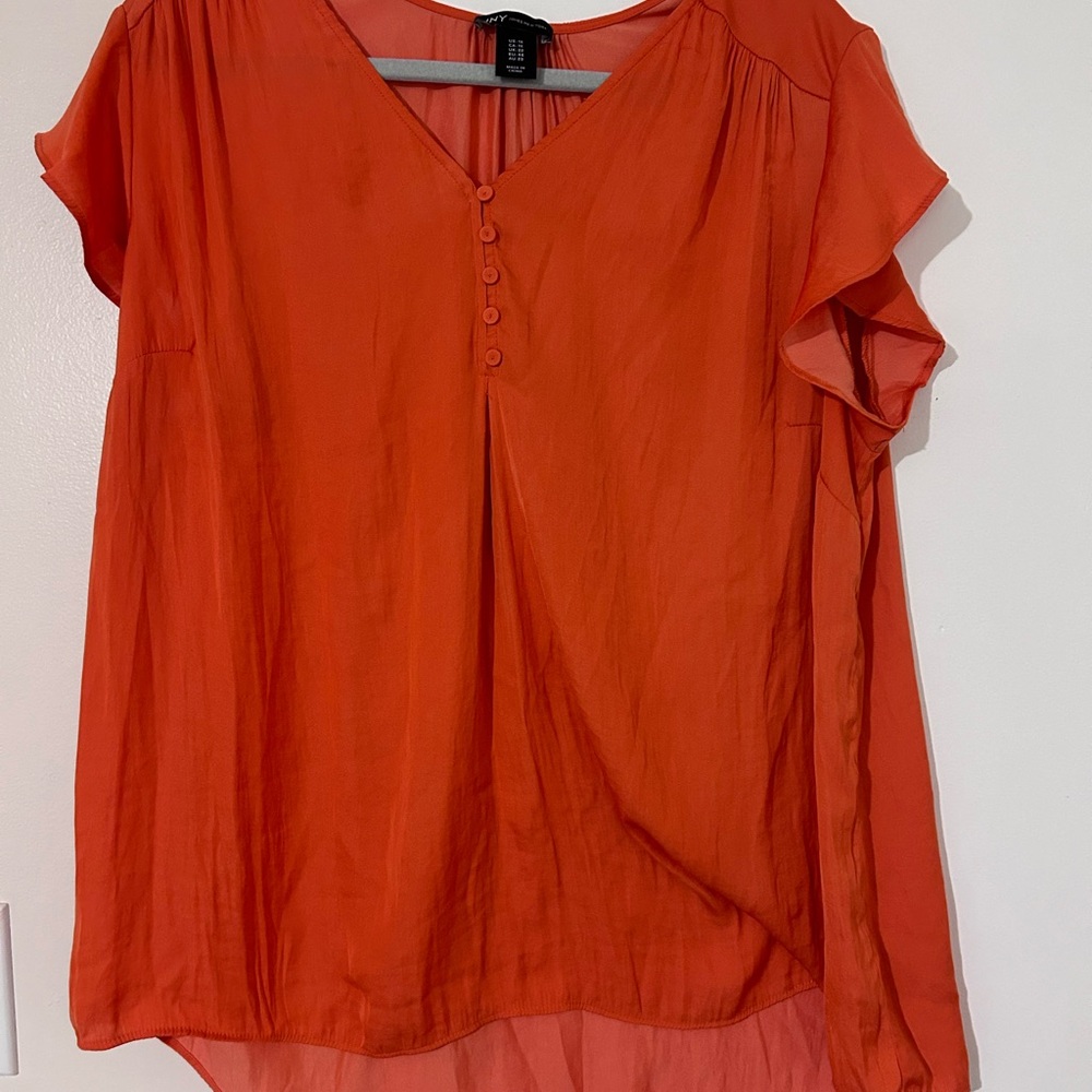 Orange Flowy Blouse